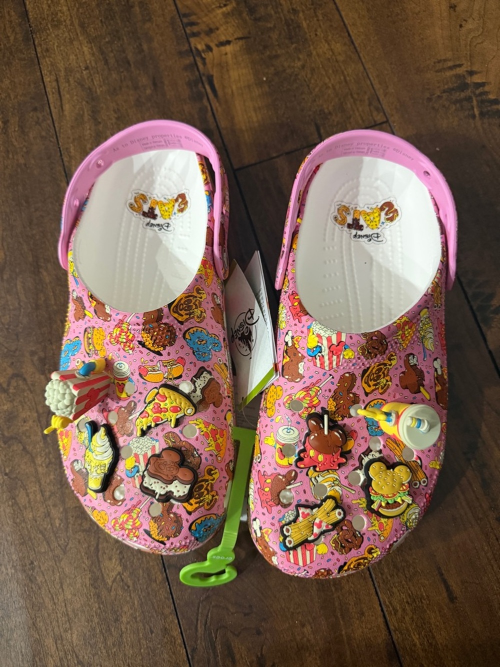 2024 Disney Eats Pink Mickey Snacks Pretzel Dole Whip Clogs CROCS W10/M8 NWT